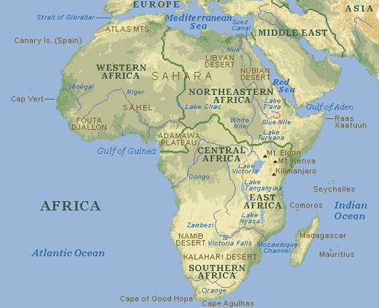 Africa typical (atlas) map · Click image to return to gallery